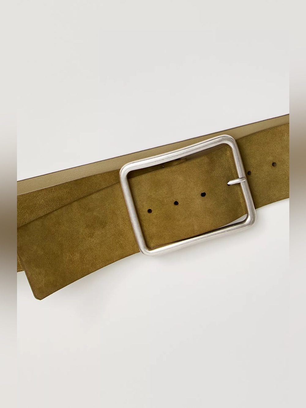 NWT Free People Olive Green Suede Hex Hip Belt ~ Size Medium / Large 🫒 - Picture 2 of 7
